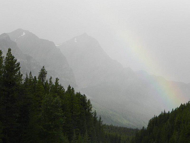 Rainbow Along Icefields Parkway
