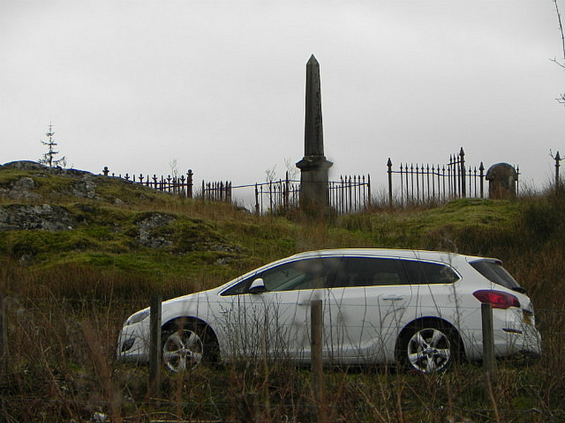 Our Car and Graveyard Near Old Inverlochy Castle