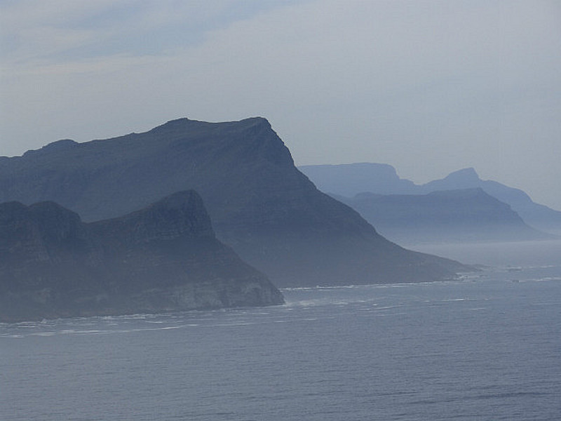 Looking across False Bay from Cape Point
