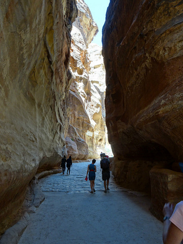 Walking back out of the Siq at the end of the day