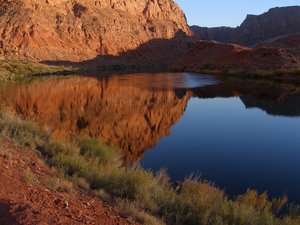 The Colorado river in evening glow