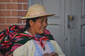 The rare happy Bolivian woman