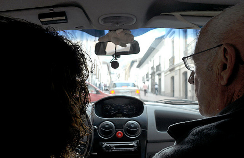 Ligia drives us thru Quito