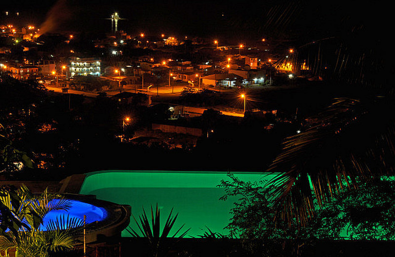 La Terraza pools at night