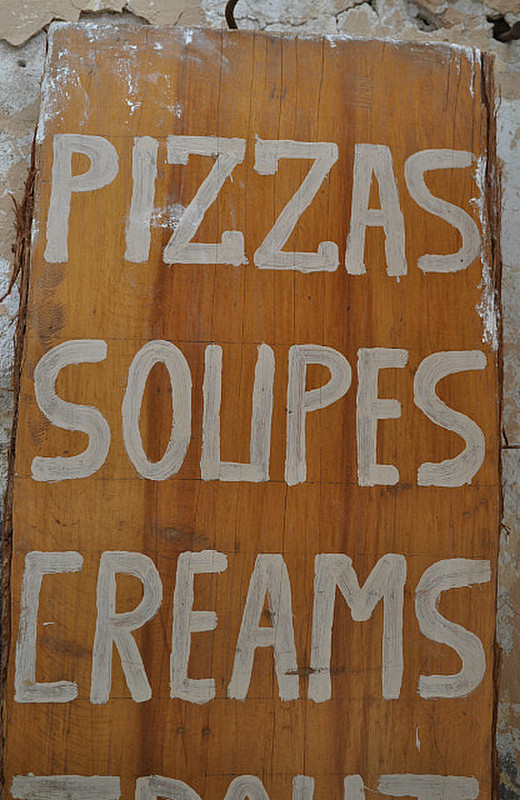 Sign outside restaurant
