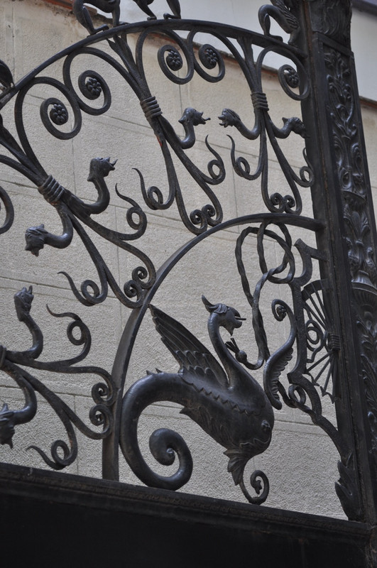 Grillwork on museum gates