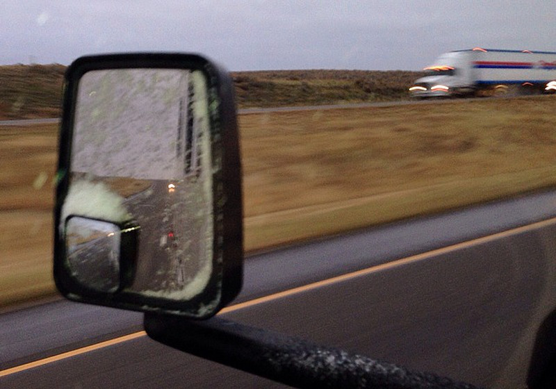 See that? That&#39;s snow on our mirror. 