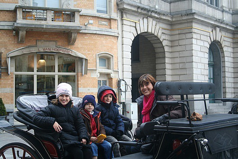 On the horse carriage in Ghent