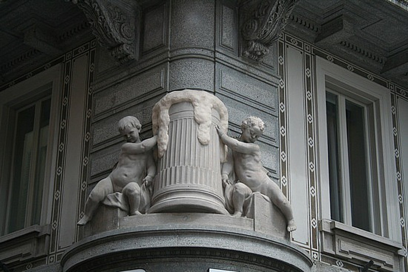 Carvings on a building in Lugano