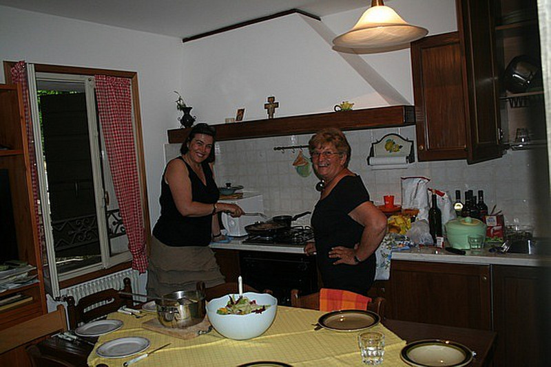 Cooking dinner at Asolo