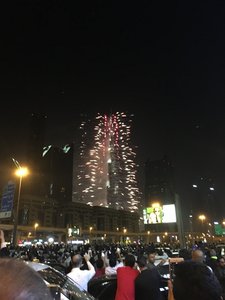 Fireworks show on Burj Khalifa
