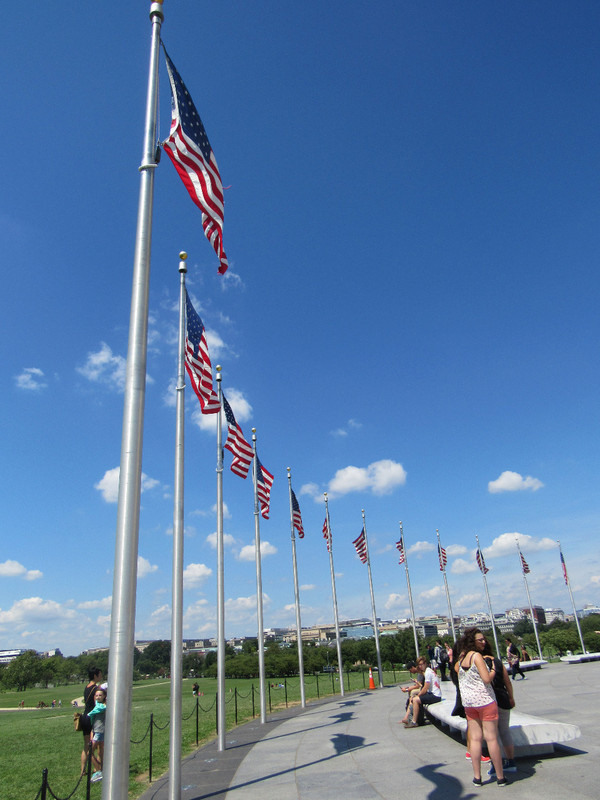 Flags around the Washington Monument