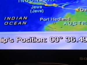 Crossing the Equator - notice 00 degrees