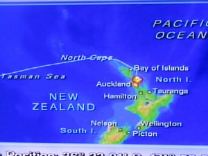 Map heading towards Auckland