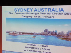 Heading to Sydney