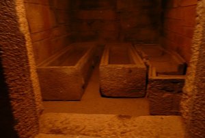 Empty sarcophagi