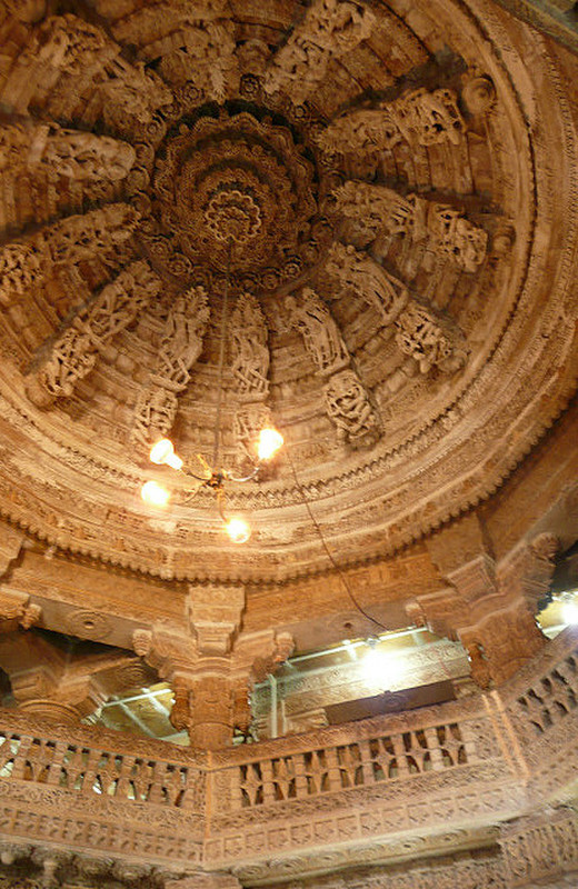 The ceiling of the Jain temple