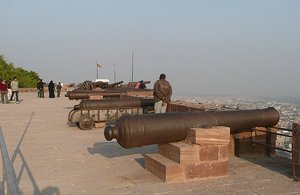 The cannons on the ramparts