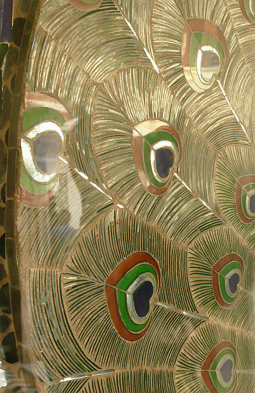 Detail of the peacock mosaics