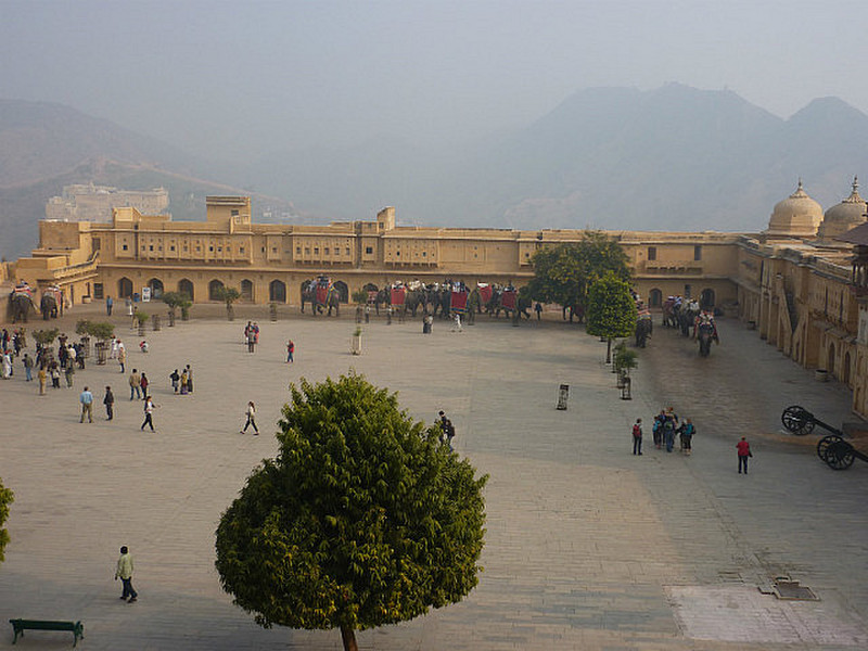 The main courtyard at Amber Fort