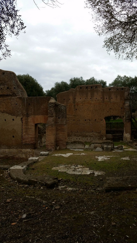 Some of the remaining walls of the villa housing