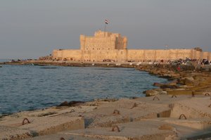 The fort from a distance at sunset