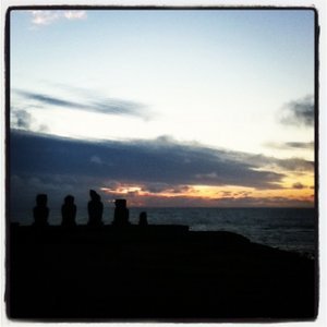 Sunset at Tahai, Rapa Nui