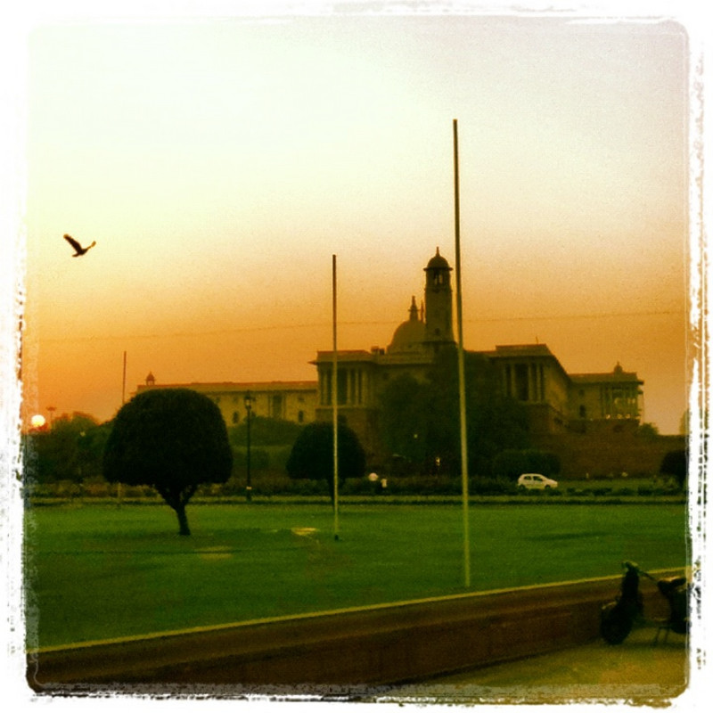 Sunset at the Indian Parliament 