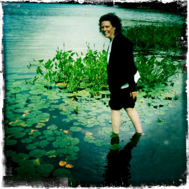 Mom Wading in Brandy Lake