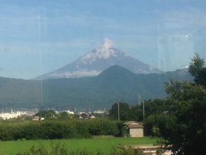 Mt Fuji from the train, heading to Gotemba station