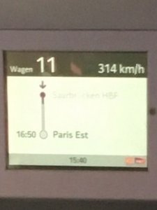 The fastest we got on the train was 320km/ hour