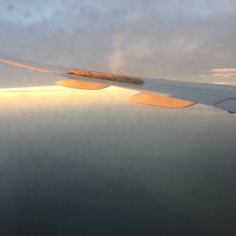 Sun setting as we arrive into Adelaide