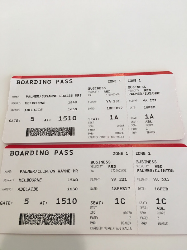 Business boarding passes