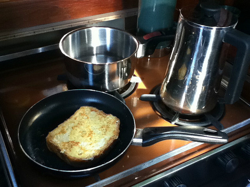 Making french toast with Coconut Bread