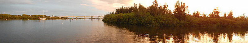 Panoramic of our view from the boat.
