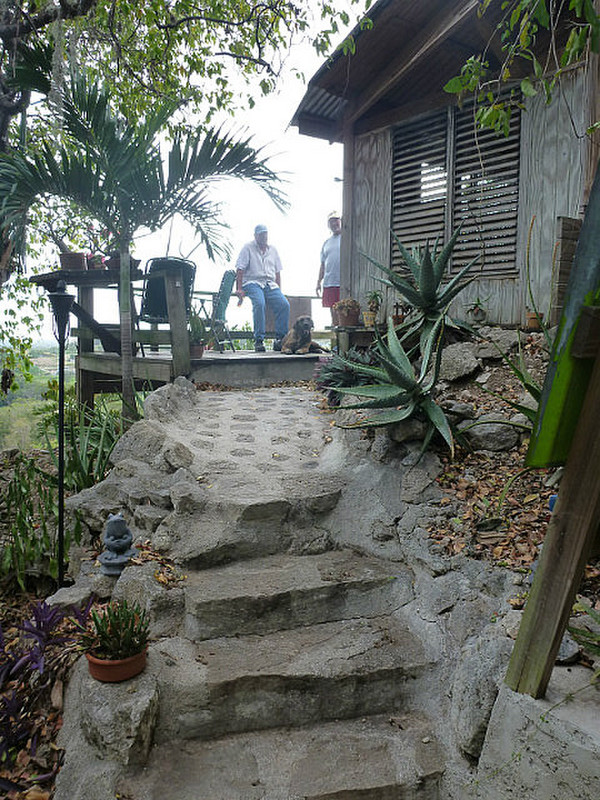 Steps up to the living room.