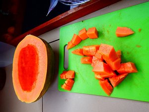 Fresh papaya in the mornings!