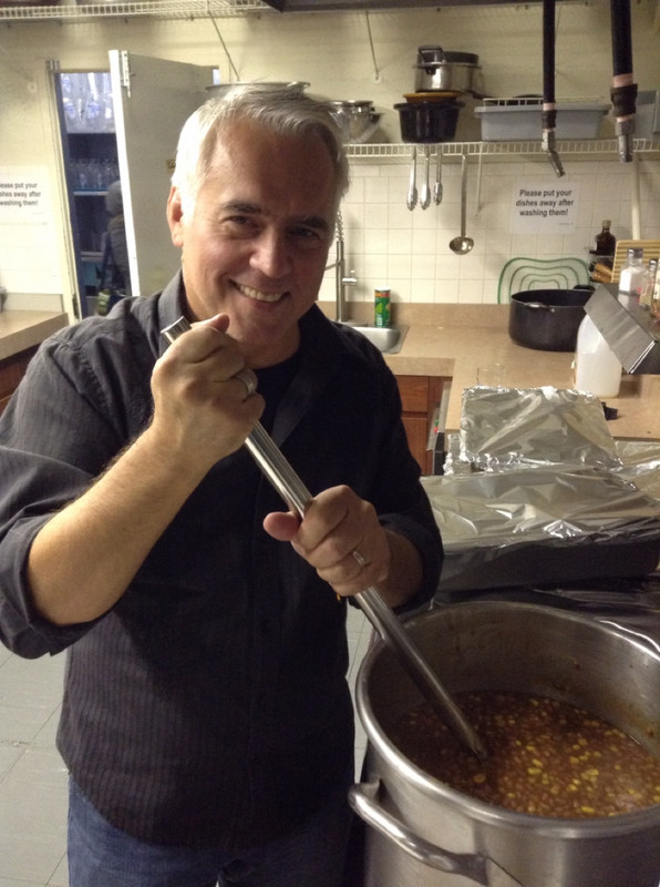 Rob is trusted to stir the beans. (Newbie) ;) 