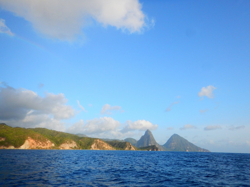 Les Pitons in the distance.