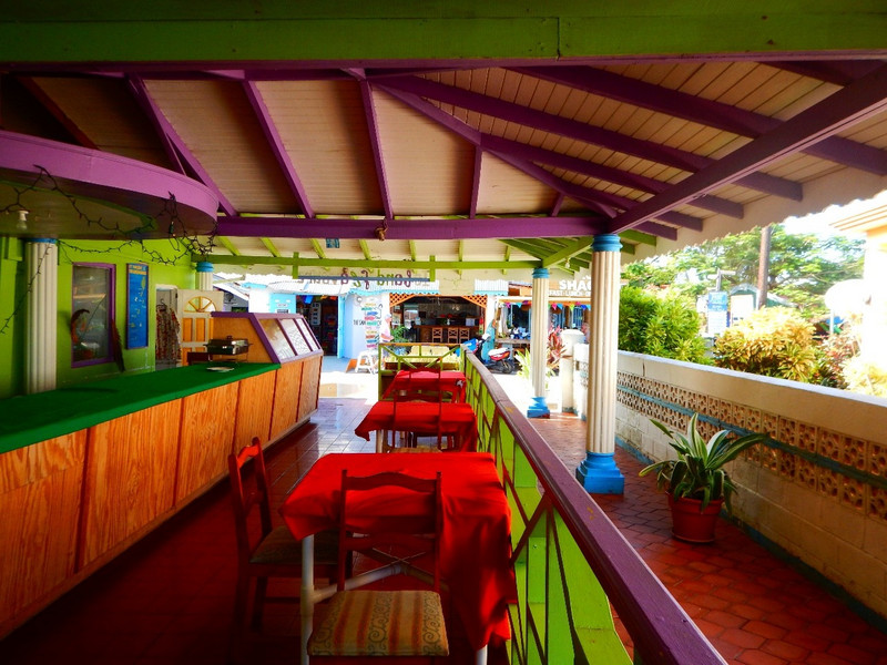 There are many colourful restaurants and bars...
