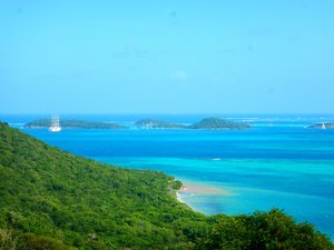 the view of the Tobago Cays from the church