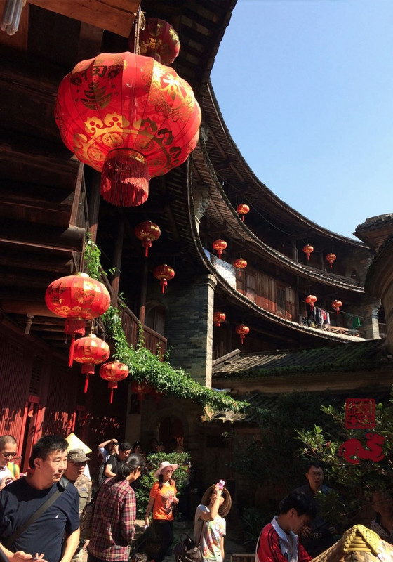 Inside a Round house in Tulou.