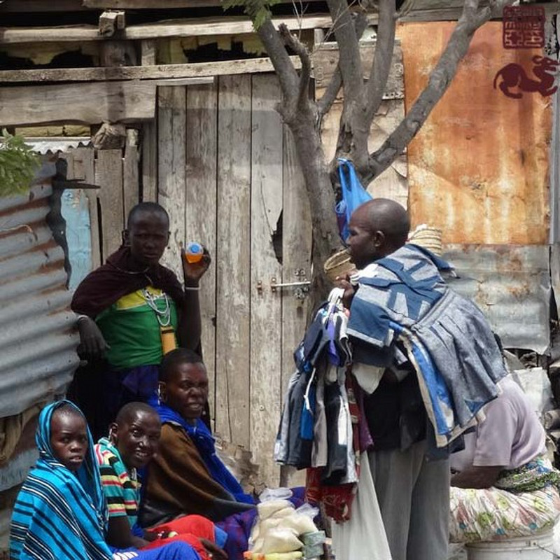 Maasai Market Selling clothing