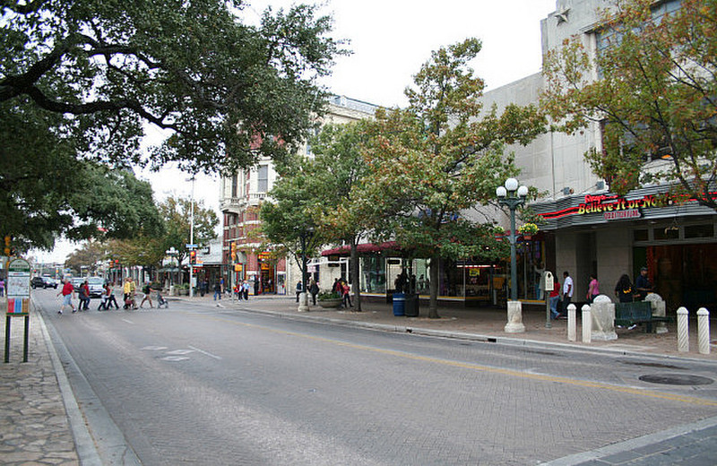 The Alamo, the street nearby