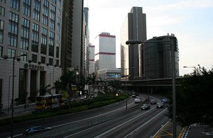 Skywalk in Downtown Hong Kong