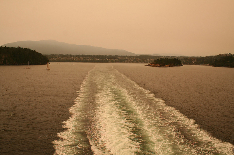Sky at daytime due to Forest Fires in Port hardy