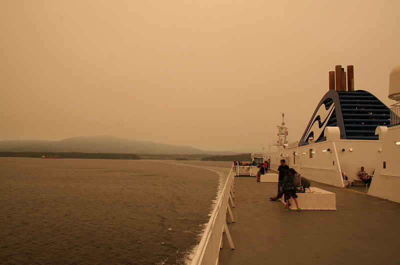 Sky at daytime due to Forest Fires in Port hardy