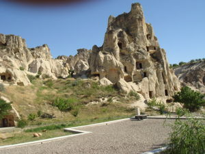 Caves in the rock formations