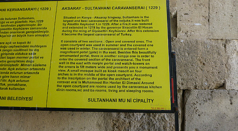 Descriptive sign of Caravanserai
