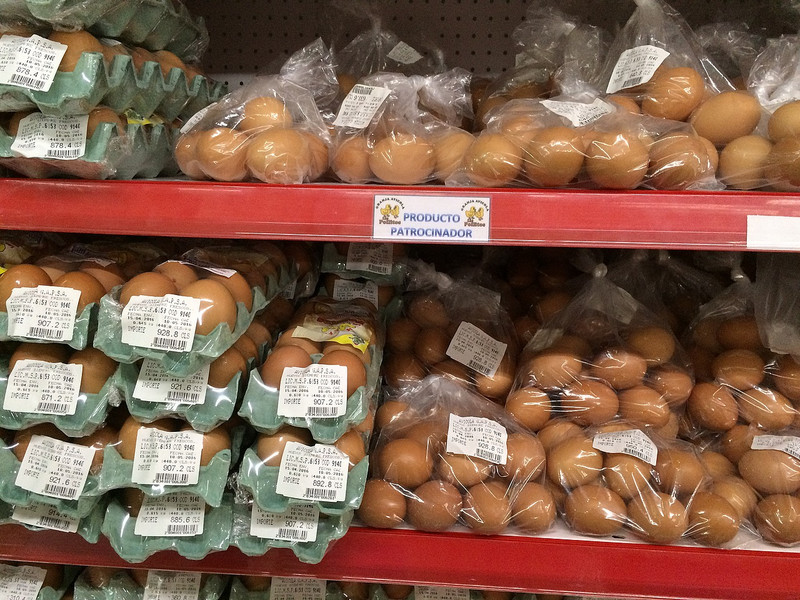 Eggs and bread at the supermercado